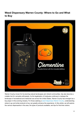 Weed Dispensary Warren County Where to Go and What to Buy