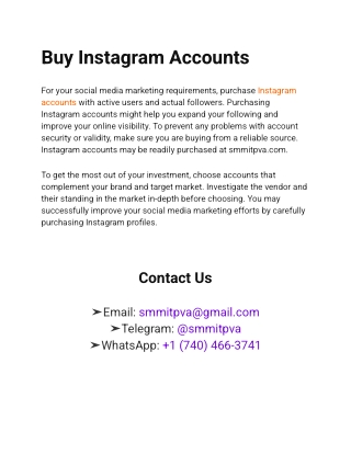 Buy Instagram Accounts