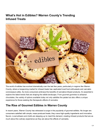 What’s Hot in Edibles Warren County’s Trending Infused Treats