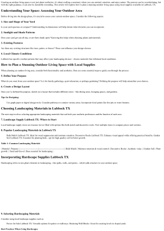 How to Plan a Stunning Outdoor Living Space with Local Supplies