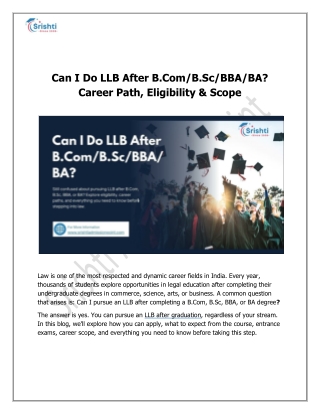 Can I Do LLB After B.Com/B.Sc/BBA/BA? Career Path, Eligibility & Scope