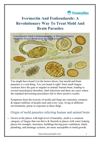 Ivermectin And Fenbendazole A Revolutionary Way To Treat Mold And Brain Parasites