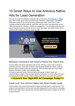 10 Smart Ways to Use Antivirus Native Ads for Lead Generation