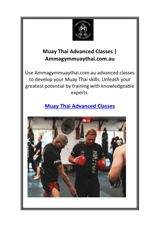 Muay Thai Advanced Classes | Ammagymmuaythai.com.au