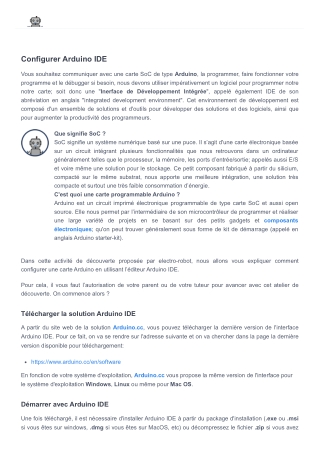 Configurer sa carte Arduino - Electro & Robot