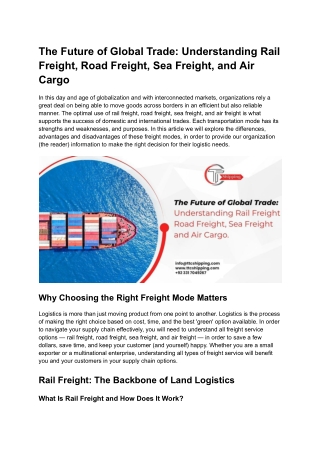 The Future of Global Trade_ Understanding Rail Freight, Road Freight, Sea Freight, and Air Cargo
