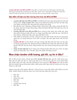 Lavabo Đặt Bàn Tròn Hoa Văn MTLA-07BH