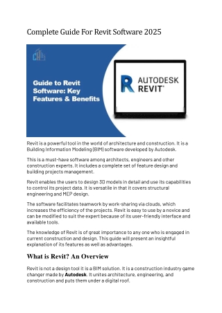 Complete Guide For Revit Software 2025