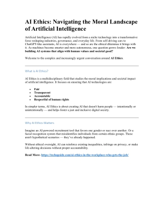 AI Ethics- Navigating the Moral Landscape of Artificial Intelligence