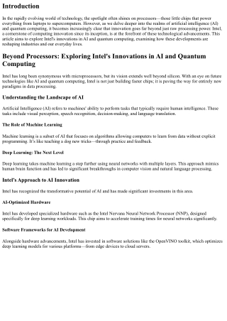 Beyond Processors: Exploring Intel's Innovations in AI and Quantum Computing