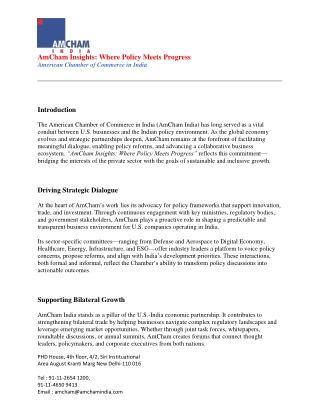 AmCham Insights Where Policy Meets Progress