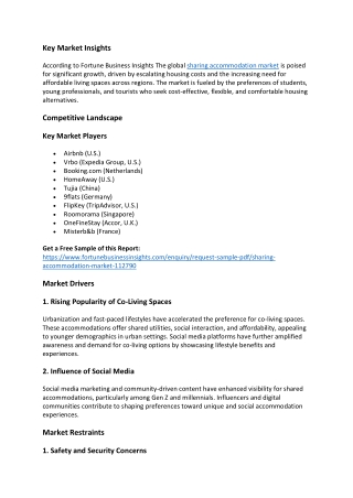 Sharing Accommodation Market Size, Emerging Trends, Growth Prospects, 2032