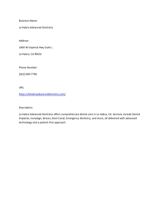 La Habra Advanced Dentistry