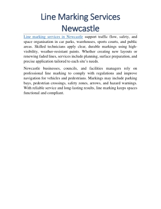 Line Marking Services Newcastle