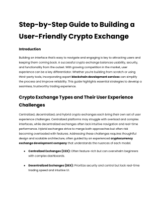 Step-by-Step Guide to Building a User-Friendly Crypto Exchange