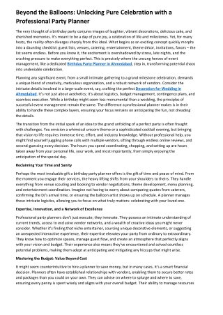 Beyond the Balloons Unlocking Pure Celebration with a Professional Party Planner