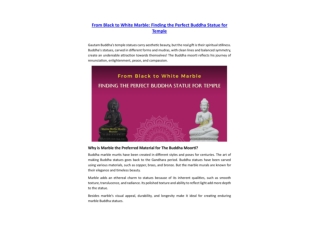 From Black to White Marble Finding the Perfect Buddha Statue for Temple