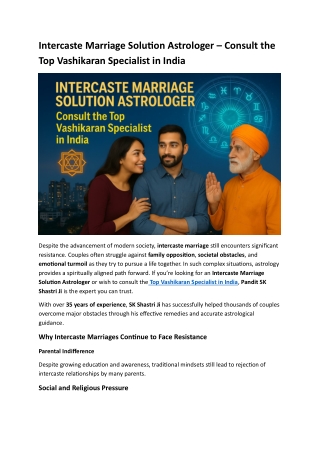 Intercaste Marriage Solution Astrologer