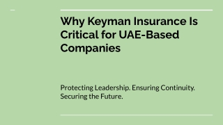 Why Keyman Insurance Is Critical for UAE-Based Companies
