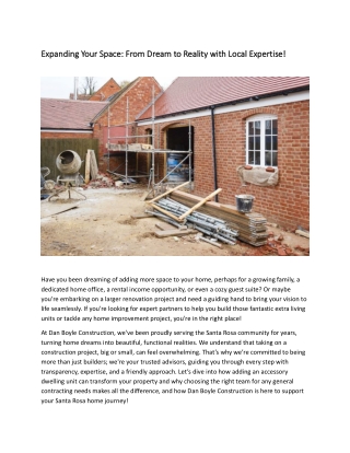 Expanding Your Space: From Dream to Reality with Local Expertise!