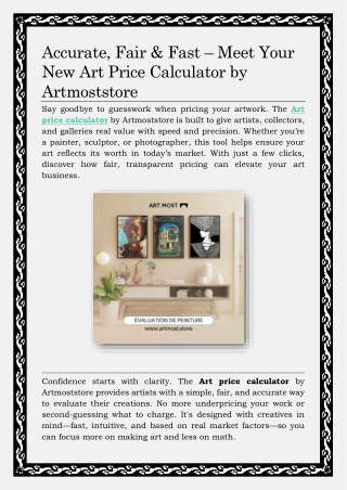 Accurate, Fair & Fast – Meet Your New Art Price Calculator by Artmoststore