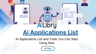 AI Applications List and Tools You Can Start Using Now