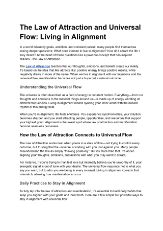 The Law of Attraction and Universal Flow_ Living in Alignment