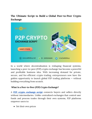 p2p crypto exchange script