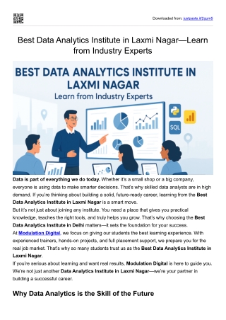 Best Data Analytics Institute in Laxmi Nagar—Learn from Industry Experts