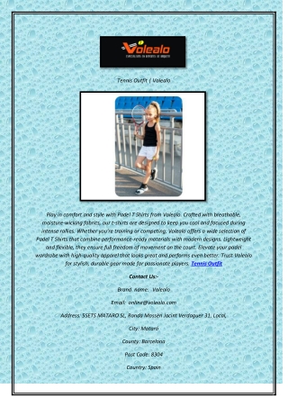 Tennis Outfit  Volealo