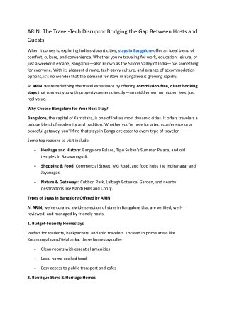 ARIN the travel-tech Disruptor