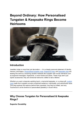 Personalised Tungsten & Keepsake Rings_ Crafting Meaningful Heirlooms