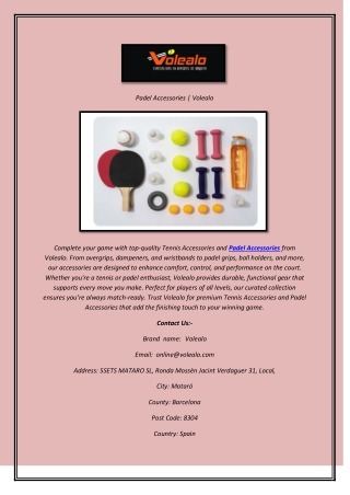 Padel Accessories  Volealo