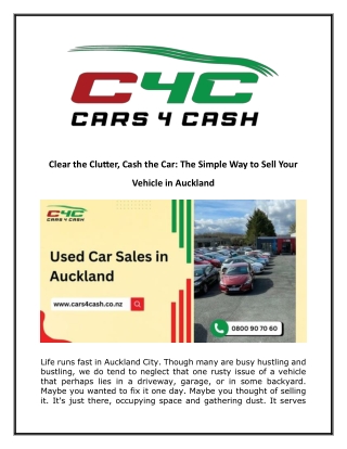 The Simple Way To Sell Your Vehicle In Auckland