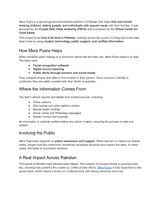 What is Mera Pyara_ Powered by Virtual Center for Child Safety