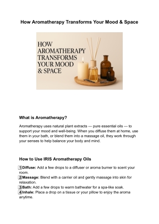 How Aromatherapy Transforms Your Mood & Space