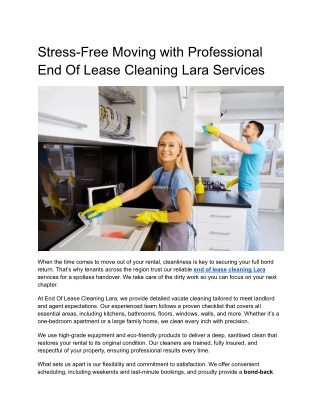 Lara Vacate Cleaning Specialists – End Of Lease Cleaning Lara