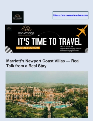 Marriott’s Newport Coast Villas - Bon Voyage Vacation Services