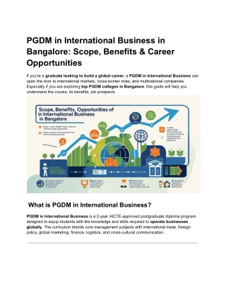 PGDM in International Business in Bangalore: Scope, Benefits & Jobs