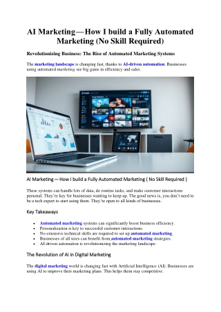 AI Marketing — How I build a Fully Automated Marketing (No Skill Required)