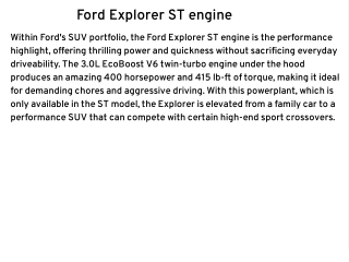 Ford Explorer ST engine