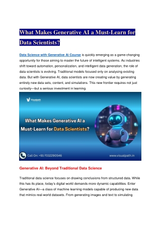 Data Science with Generative Ai Course Hyderabad | Online