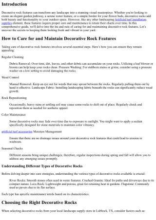 How to Care for and Maintain Decorative Rock Features