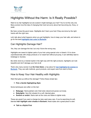 Highlights Without the Harm_ Is It Really Possible