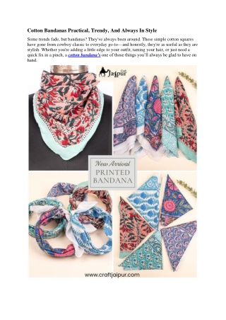 Cotton Bandanas - Trendy