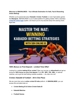 Master the Mat_ Winning Kabaddi Betting Strategies with SBH Online ID