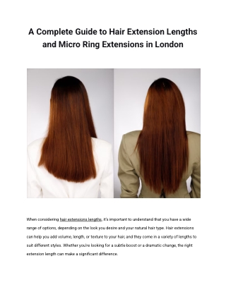 A Complete Guide to Hair Extension Lengths and Micro Ring Extensions in London