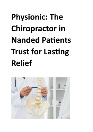 Physionic: The Chiropractor in Nanded Patients Trust for Lasting Relief