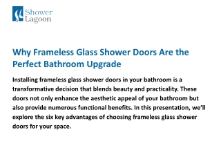 Why Frameless Glass Shower Doors Are the Perfect Bathroom Upgrade