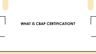 What Is CBAP Certification